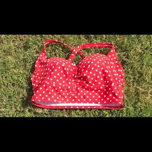 Torrid polka dot swim top